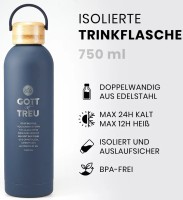 Isolierte Trinkflasche - "Gott ist treu" 